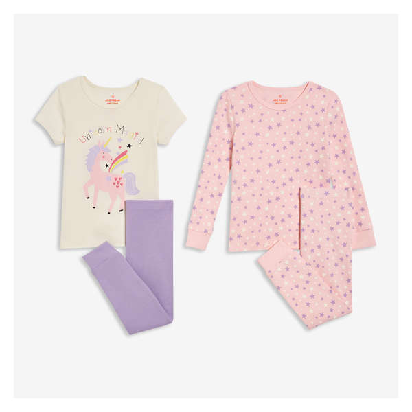 Toddler Girls' 4 Piece Sleep Set - Light Pink